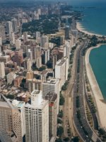 Le lac Michigan et les plages